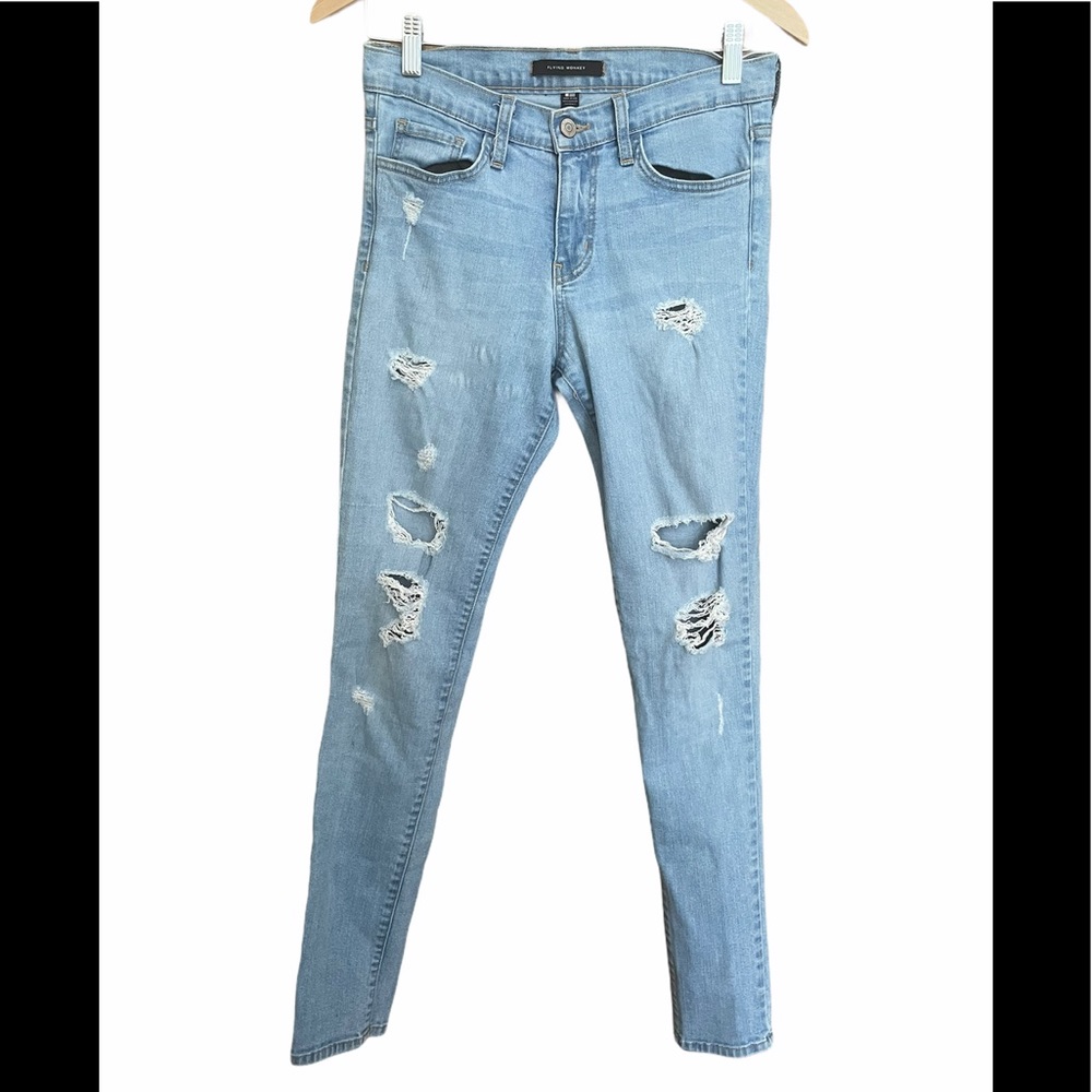 Flying Monkey Distressed Light Wash Jeans